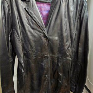 Nicole Miller Leather Jacket Black Size Large